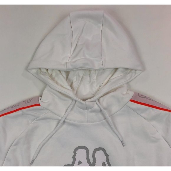 Kappa Logo Tape Apet 2 Mens XL White Regular Fit Pullover Hoodie Sweatshirt - Picture 2 of 12